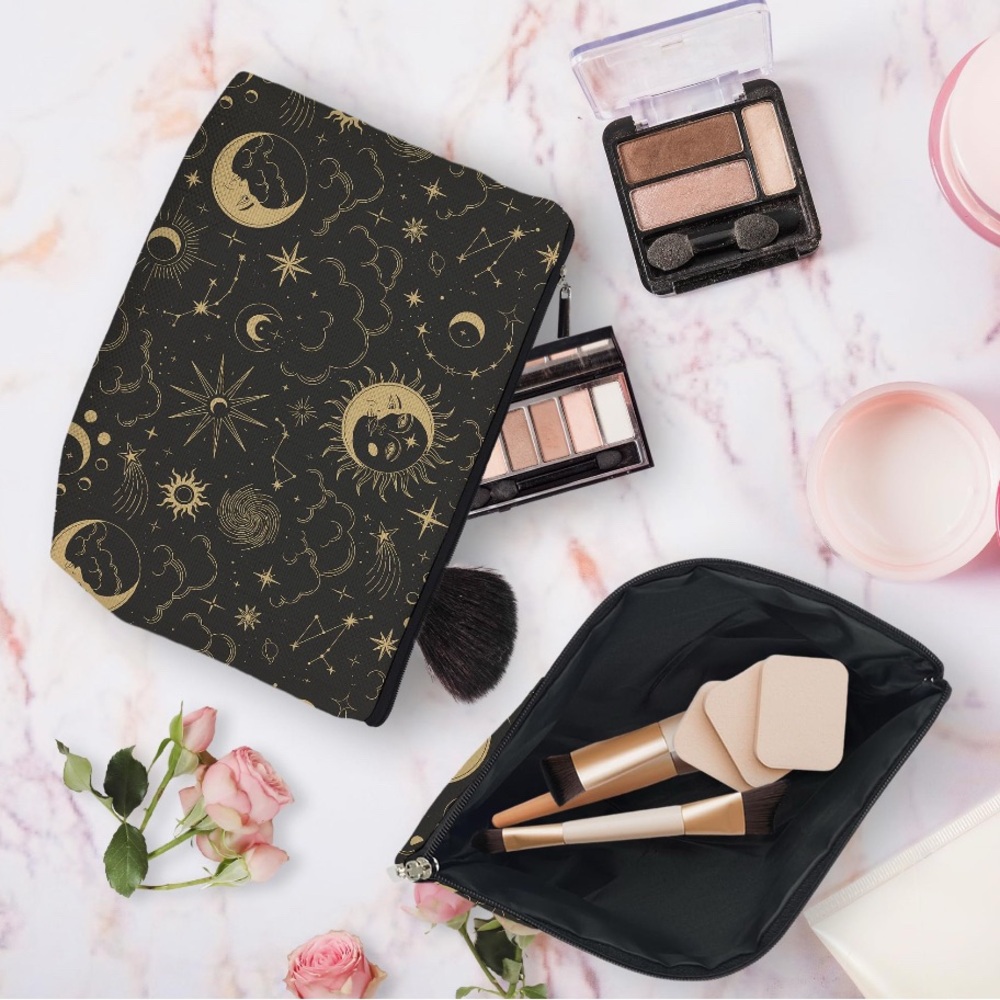 Spell Golden Sun & Moon Star Witchy Makeup Bag